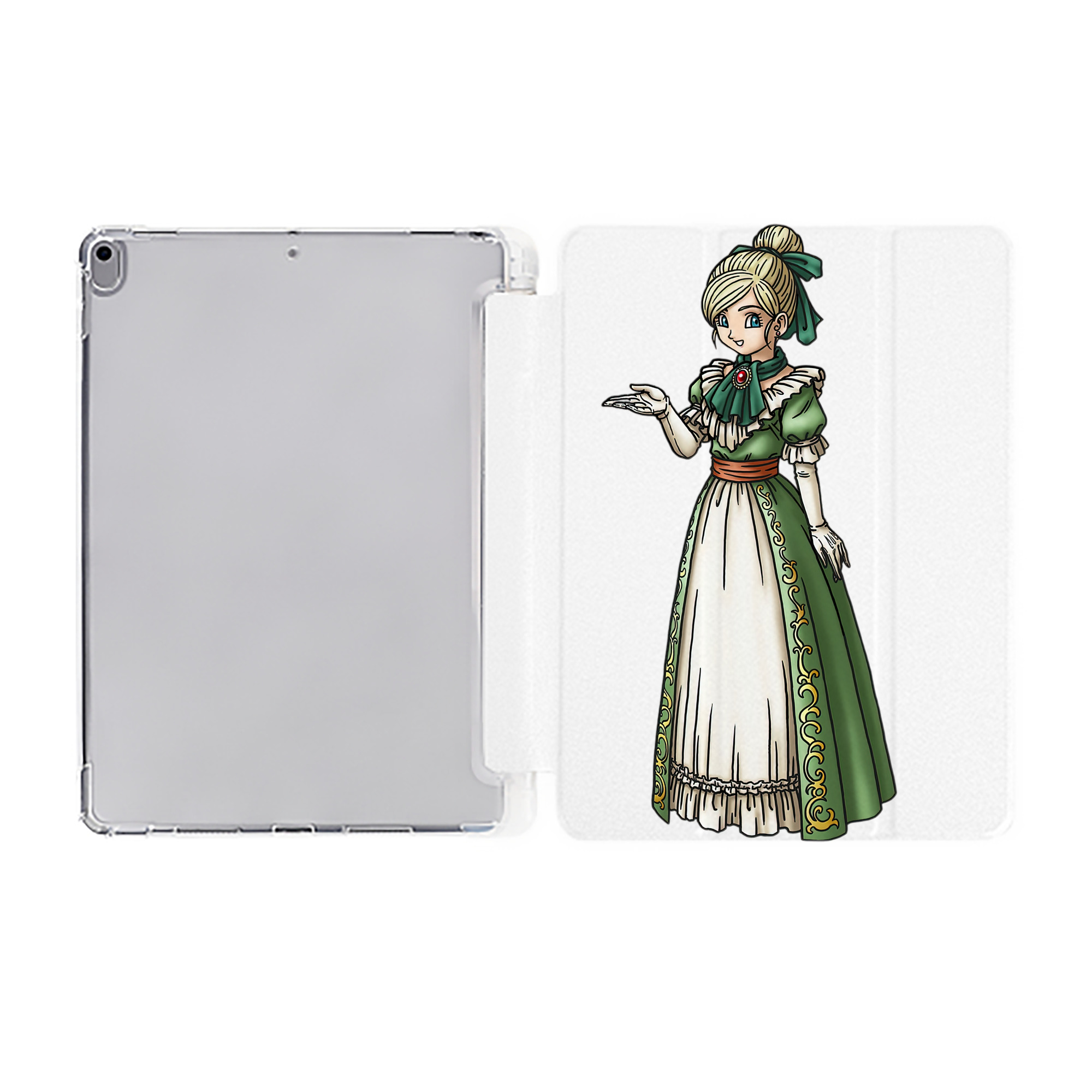 （画像用） ドラゴンクエスト Doragon Kuesuto Dragon Quest IPad ケース ペン収納付き 三つ折りスタンド PUレザー×シリコン 対応機種9.5/10.5/10.9インチ